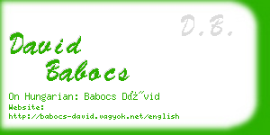 david babocs business card